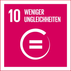 Icon mit dem Text "10 - weniger Ungleichheiten"